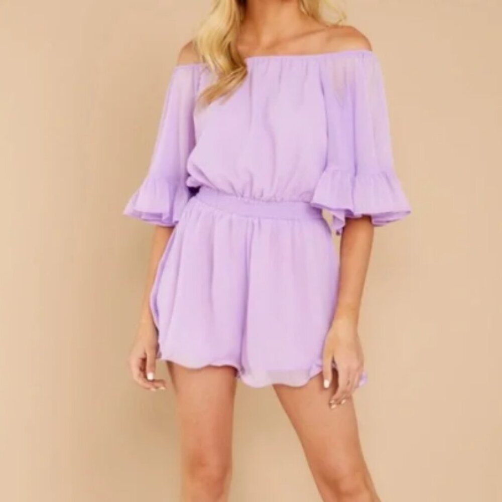 Endless Ross Purple Ruffled Romper - Picture 2 of 8